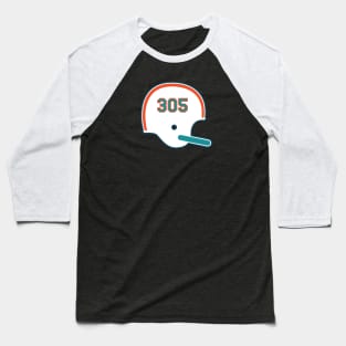 Miami Dolphins 305 Helmet Baseball T-Shirt